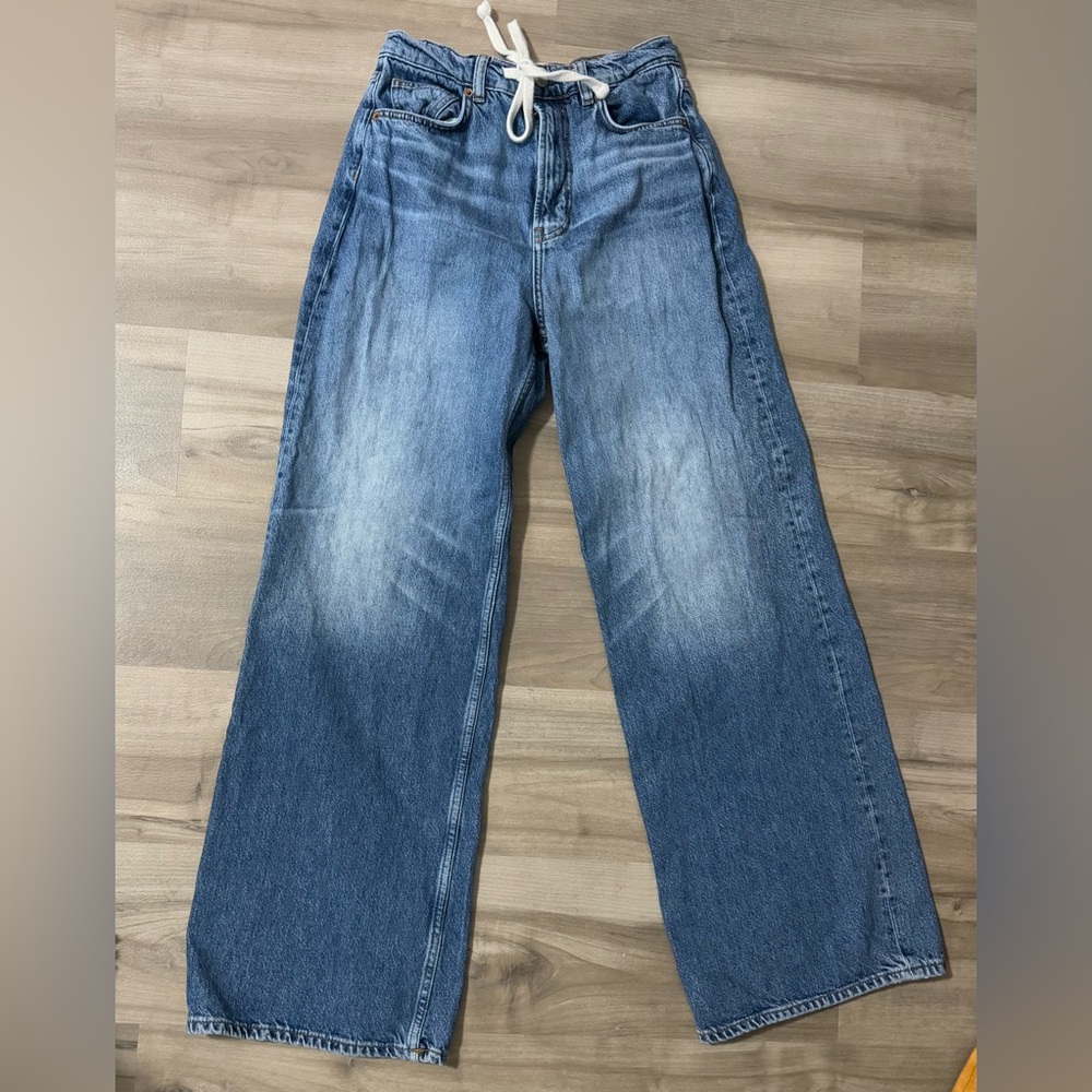 Reformation Jeans size 26. Cary Drawstring Waist Slouchy Wide Leg Jeans